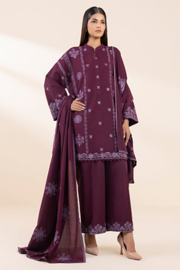 3 Piece - Embroidered Karandi Suit