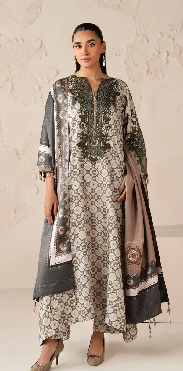 EMBROIDERED PRINTED VISCOSE UF-4302