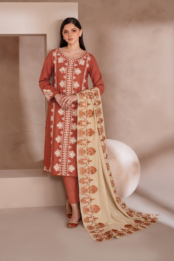 UE-368 Embroidered Khaddar