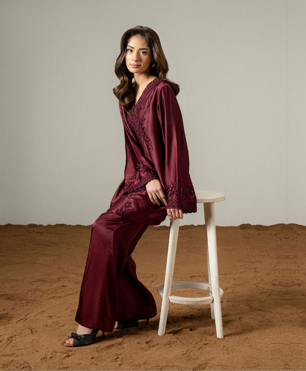 Silk Co-ord Set-Printed (Pret)