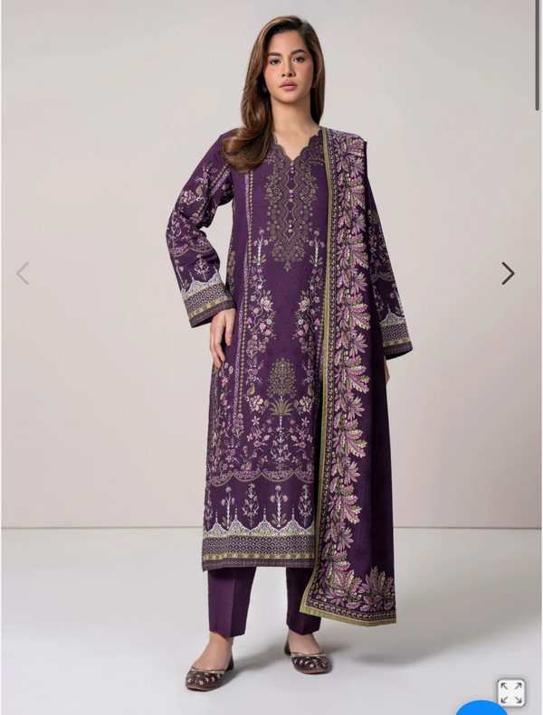 3 Piece Khaddar Suit (Pret)