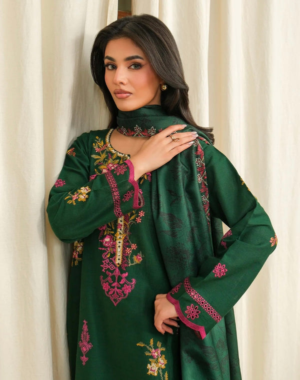 3 Piece Khaddar Suit-Embroidered