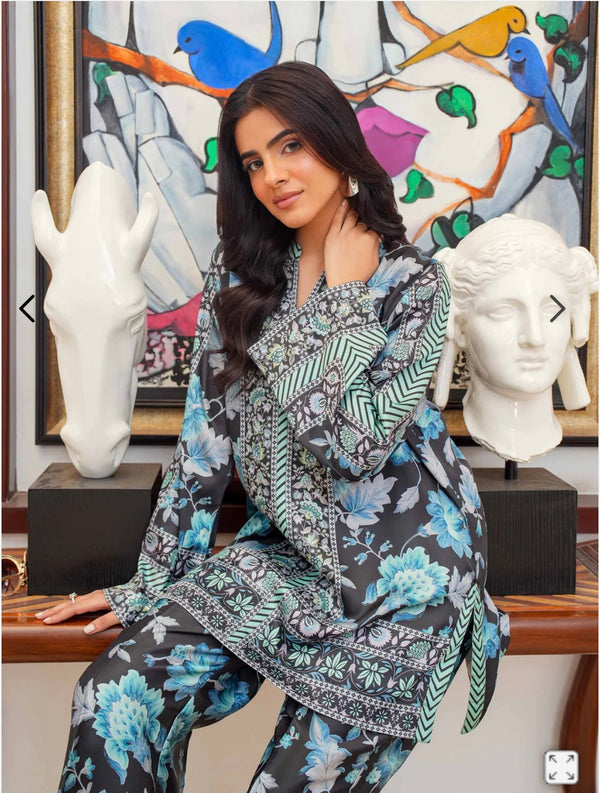 Silk Co-ord Set-Printed (Pret)