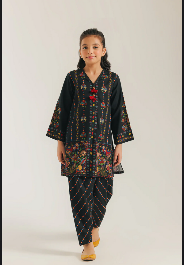 PRINTED SUIT - Muti Black