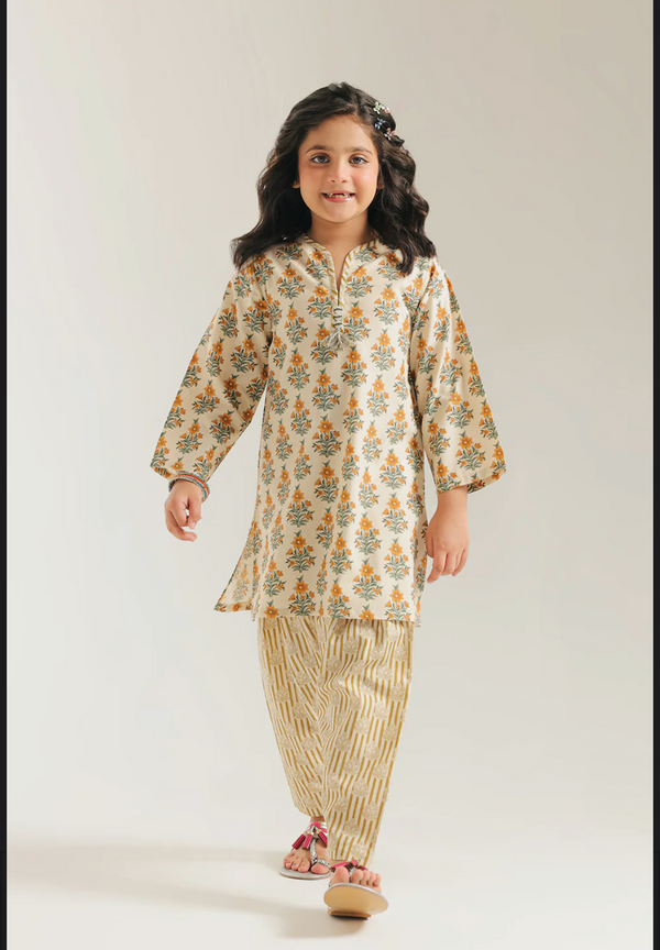 PRINTED SUIT - Yellow Beige