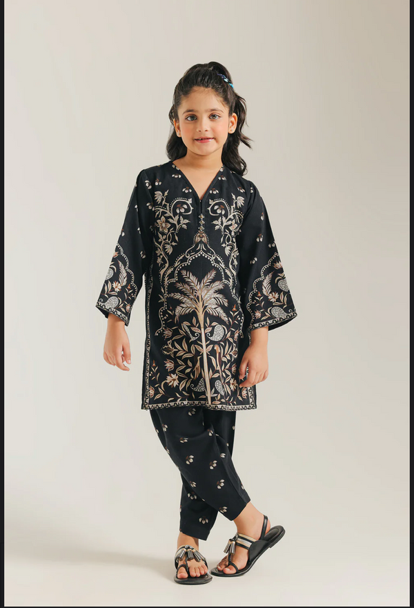 PRINTED SUIT - Black