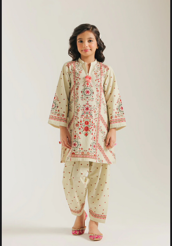 PRINTED SUIT - Red & Off white