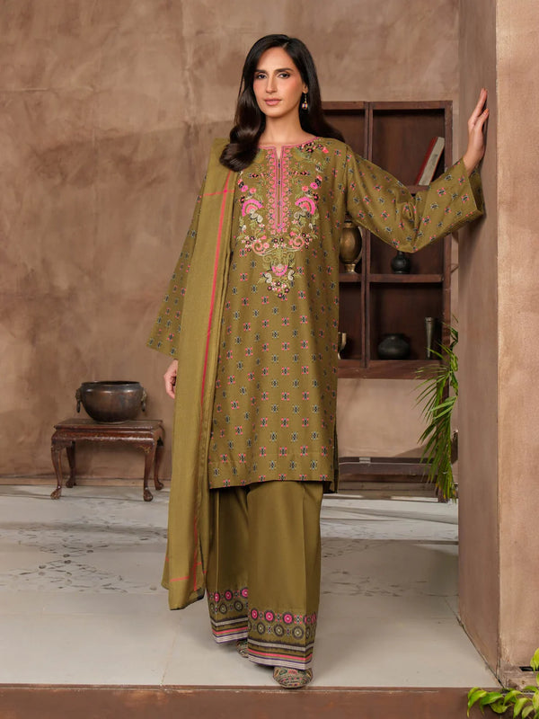 3 Piece Khaddar Suit-Embroidered