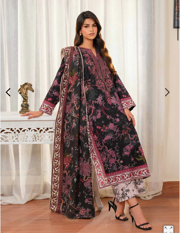 3 Piece Khaddar Suit-Embroidered