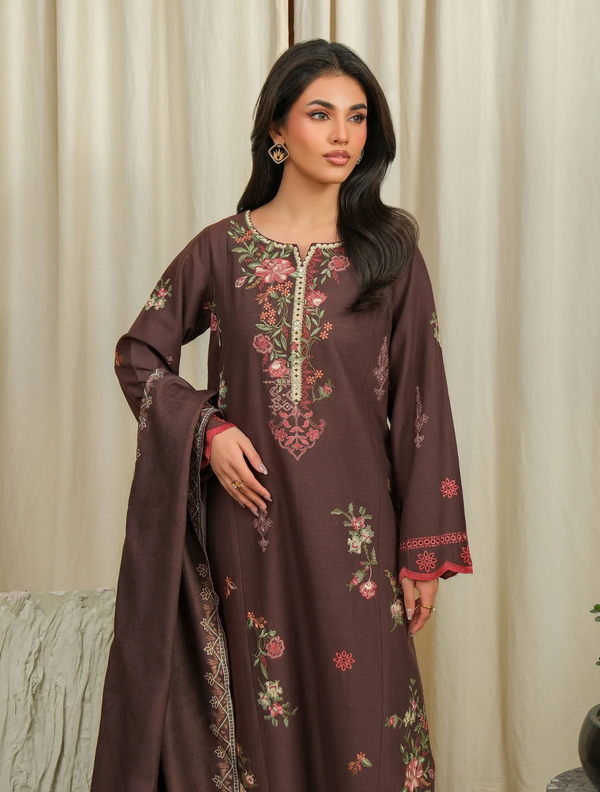 3 Piece Khaddar Suit-Embroidered