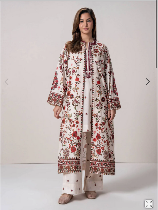 3 Piece Cardigan Khaddar Suit (Pret)