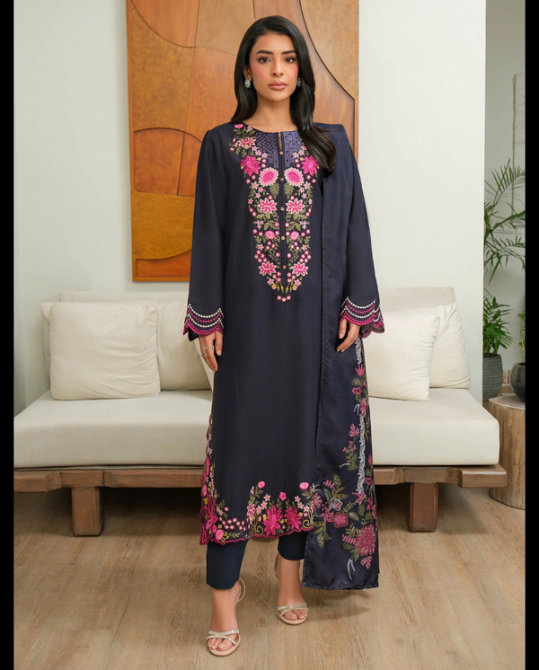 3 Piece Khaddar Suit-Embroidered