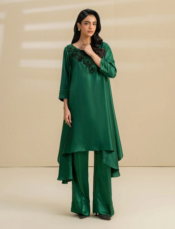 2 Piece Silk Suit-Embroidered (Pret)