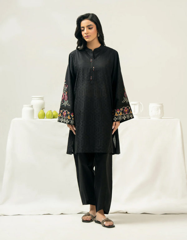 2 Piece Jacquard Suit-Embroidered (Pret)