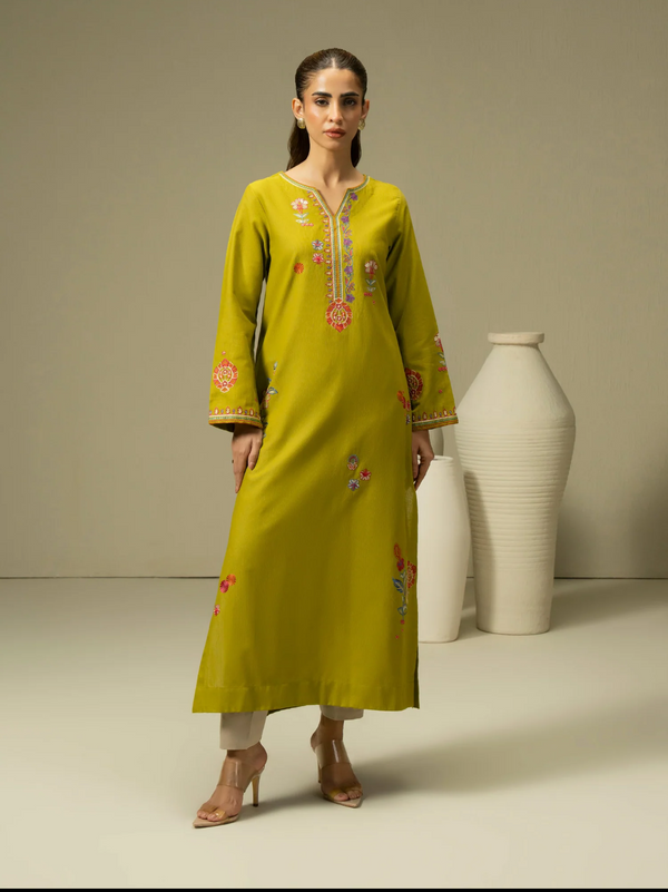 Khaddar Shirt-Embroidered (Pret)