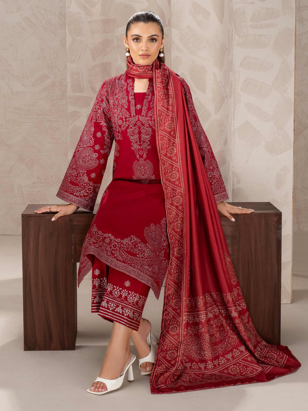 3 Piece Khaddar Suit-Paste Print (Unstitched)