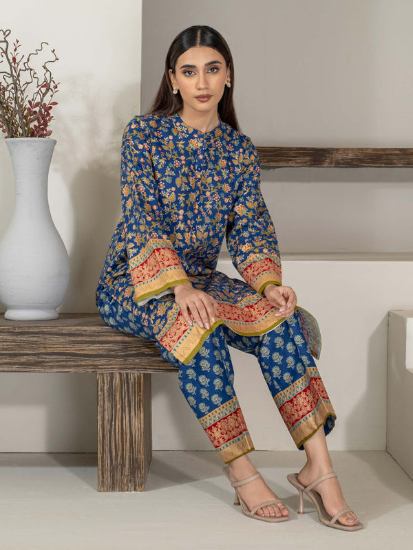 2 Piece Khaddar Suit-Paste Print (Unstitched)