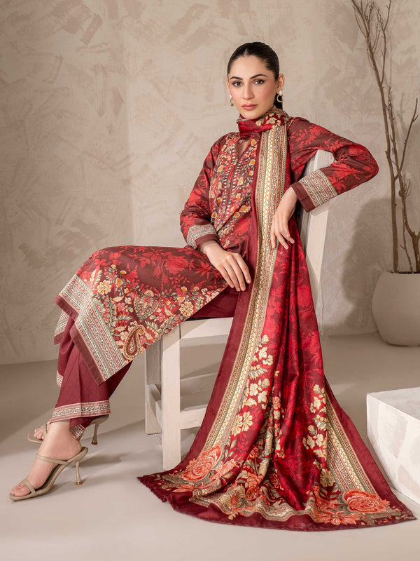 3 Piece Khaddar Suit-Printed (Unstitched)