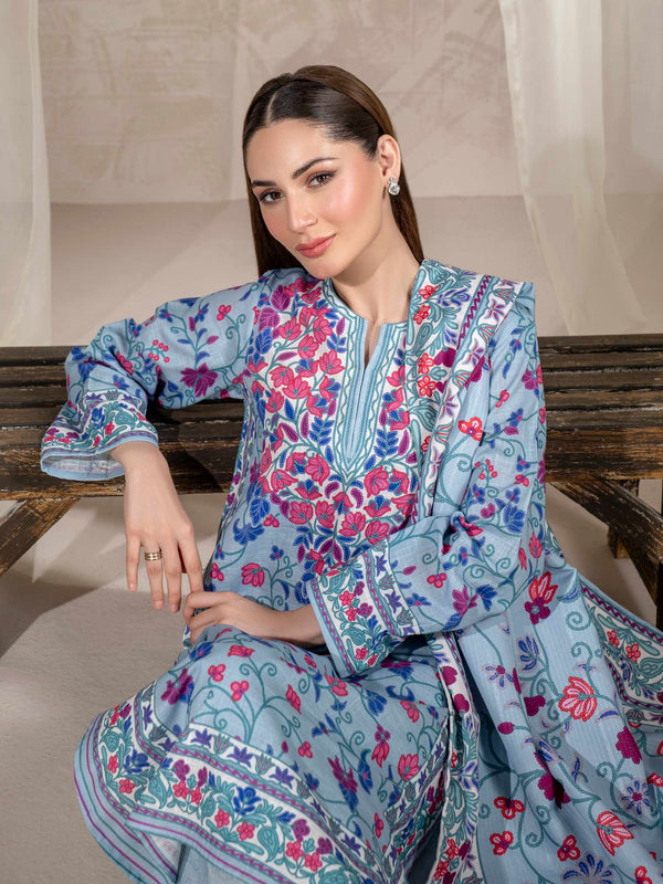 3 Piece Khaddar Suit-Printed (Unstitched)