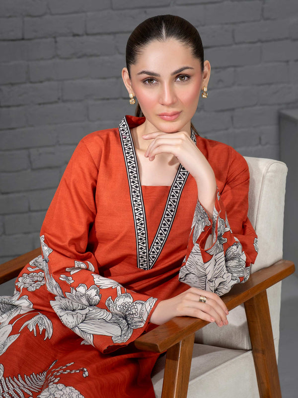 2 Piece Khaddar Suit-Printed (Unstitched)