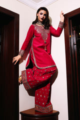 3-PC Embroidered Raw-Silk Suit CMA-5-093