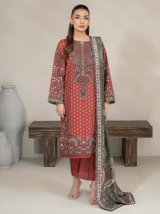 3 Piece Khaddar Suit-Printed (Unstitched)